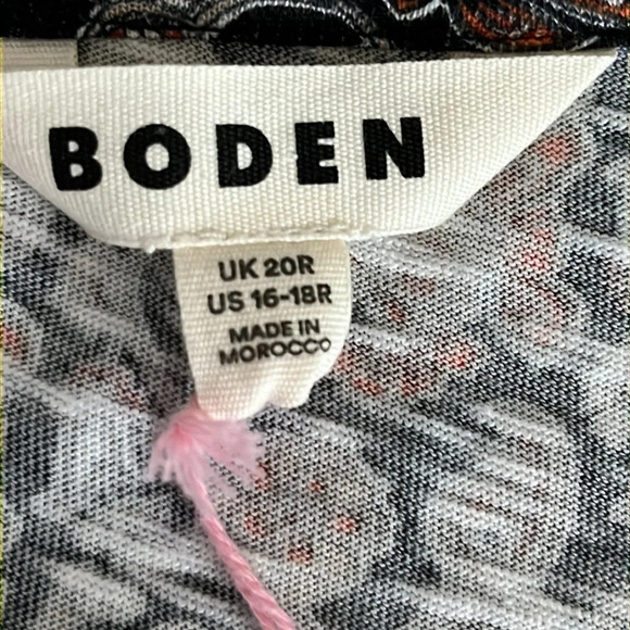 Boden Knot Front Jersey Midi Dress in Black Block Paisley - NEW - Size 16-18R - Picture 7 of 12